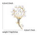 Pearl Bouquet Brooch with Curved Stem in Gold and Silver Tones view 5