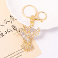 Rhinestone Hummingbird Keychain Gold Tone Flying Bird Charm view 9