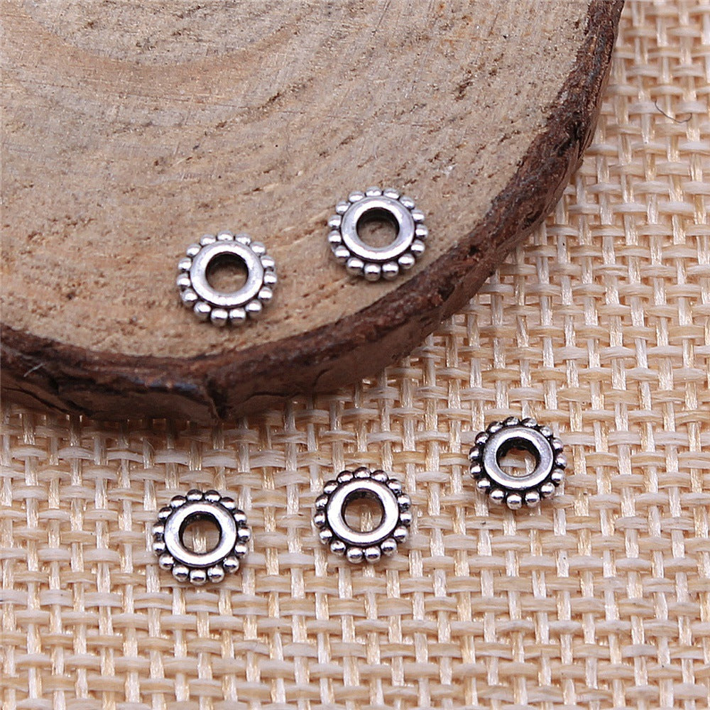 6x6mm 0.1g Multicolor Zinc Alloy Round Spacer Beads for Bracelet Necklace DIY Jewelry Making