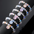 Translucent Bead Stretch Bracelets with Cat Paw Glass Charms view 1