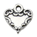Antique Silver Heart Metal Charms with 26 Listed Options view 12