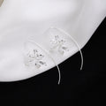 Iris Flower Long No Piercing Gold and Silver Ear Hangers view 3