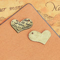 Script Love Heart Charm With Handwritten Message Detail For Jewelry Making view 3
