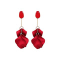 Petal Cascade Drop Earrings in White and Red Fashion Jewelry view 5