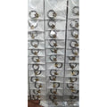 Single Stainless Steel Huggie Earrings with Gold Tone Geometric Charms view 6
