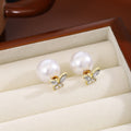 Pearl Look Butterfly Convertible Two Way Stud Earrings view 3