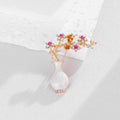 Flower Vase Pearl Look Metal Brooch Pin for Jackets and Lapels view 5