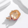 Red Red Apple Sculpted Enamel Metal Brooch Pin for Jackets and Lapels view 2