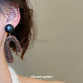 Black And Brown Leopard U Drop Stud Earrings Fashion Earrings view 3