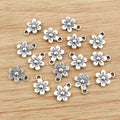 Small Daisy Charms in Gold Bronze Silver and Mixed Finishes view 8
