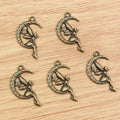 Moon and Fairy Silhouette Charms in Two Antique Finishes view 6