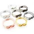 Hinged Double Round Bezel Bracelet Blanks in Six Finishes view 5