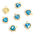 Faceted Heart Crystal Metal Jewelry Charms, 22 Colorways view 8