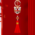 Crystal Lion Dance Head Keychains with Tassel and Plain Constructions view 6