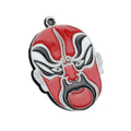 Peking Opera Mask Enamel Charm Pendant Red Blue Yellow Silver Tone view 5
