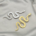 Large Textured Coiled Snake Statement Brooch in Two Finishes view 2