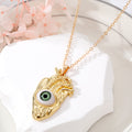 Gold Anatomical Heart Eye Pendant Necklaces Three Iris Colors view 6