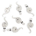 Curved Rhinestone Snake Charms in Two Multicolor Finishes view 7