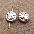 Hammered Round Small Hole Metal Spacer Bead in Silver Tone view 2