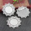 Sunflower Round Cabochon Brooch Bases in Antique Bronze and Silver view 3
