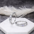 Crystal Double Band Oval Hoop Earrings With Clear Stone Accents view 5