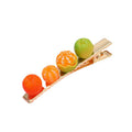 Gold Tone Orange Fruit Barrette with Four Miniature Charms view 5