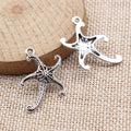Textured Starfish Metal Charm Pendant Metal Jewelry Making Component view 2