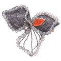 Blue Embroidered Butterfly Crystal Bead Duckbill Hair Clip view 5