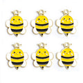 Yellow and Black Enamel Bee Charms in Gold and Silver Tones view 4
