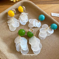 White Shell Disc Clip On Earrings in Three Top Colors view 1