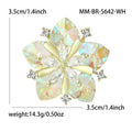 Faceted Crystal Flower Brooch with Pearl Petals Decorative Clothing Pin view 7