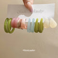 Colorful Marbled Resin C Hoop Stud Earring Sets Jewelry view 3