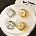 Radiating Square Statement Stud Earrings In Two Finishes view 3