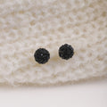 Six Color Pave Crystal Look Round Ball Stud Earrings view 11