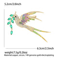 Flying Swallow Brooch with Green Leaf Drops and Crystal Wings view 6