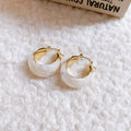 Translucent Resin U Shaped Gold Tone Hoop Earrings view 6