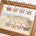 Patterned Metal Butterfly Keychain in Eight Color Styles view 4