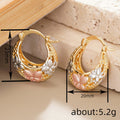 Butterfly Accent Hoop Earrings in Gold-Tone Metal Jewelry view 4