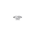 Silver Crystal Cat Face Open Ring Clear Cushion Stone view 5