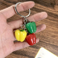 Realistic Orange Bell Pepper and Chili Split Ring Keychains view 7