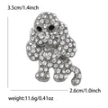 Crystal Sitting Dog Brooch in Clear or Black Stone Finish view 6
