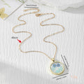 Gold Round Bezel Dried Flower Resin Pendant Necklaces view 4