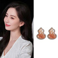 Crystal Gourd Outline Earrings Fashion Jewelry Collection view 7