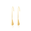 Gold Steel And Rose Gold Teardrop Hook Drop Earrings view 5
