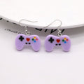 Silver Tone Colorful Game Controller Resin Hook Earrings view 8