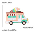Enamel Ice Cream Truck Brooch In 1 Style With Enamel And Crystal Details view 5