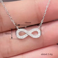 Silver Infinity Pendant Necklace Clear Pavé Stone Charm view 4