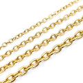 Fine Oval Link Jewelry Chain in Gold and Silver Tones view 3