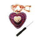 Jeweled Heart Keychains in Multicolor Orange Green Purple White and Assorted view 5