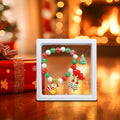 Christmas Red Green White Bead Bracelet Santa Jewelry Set view 2